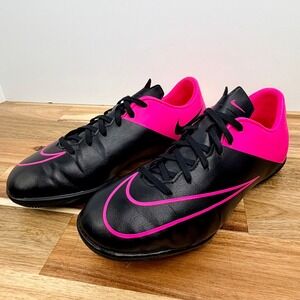 Nike Mercurial Victory V IC Indoor Soccer Shoes Black Pink 651639-006 Kids 5.5Y